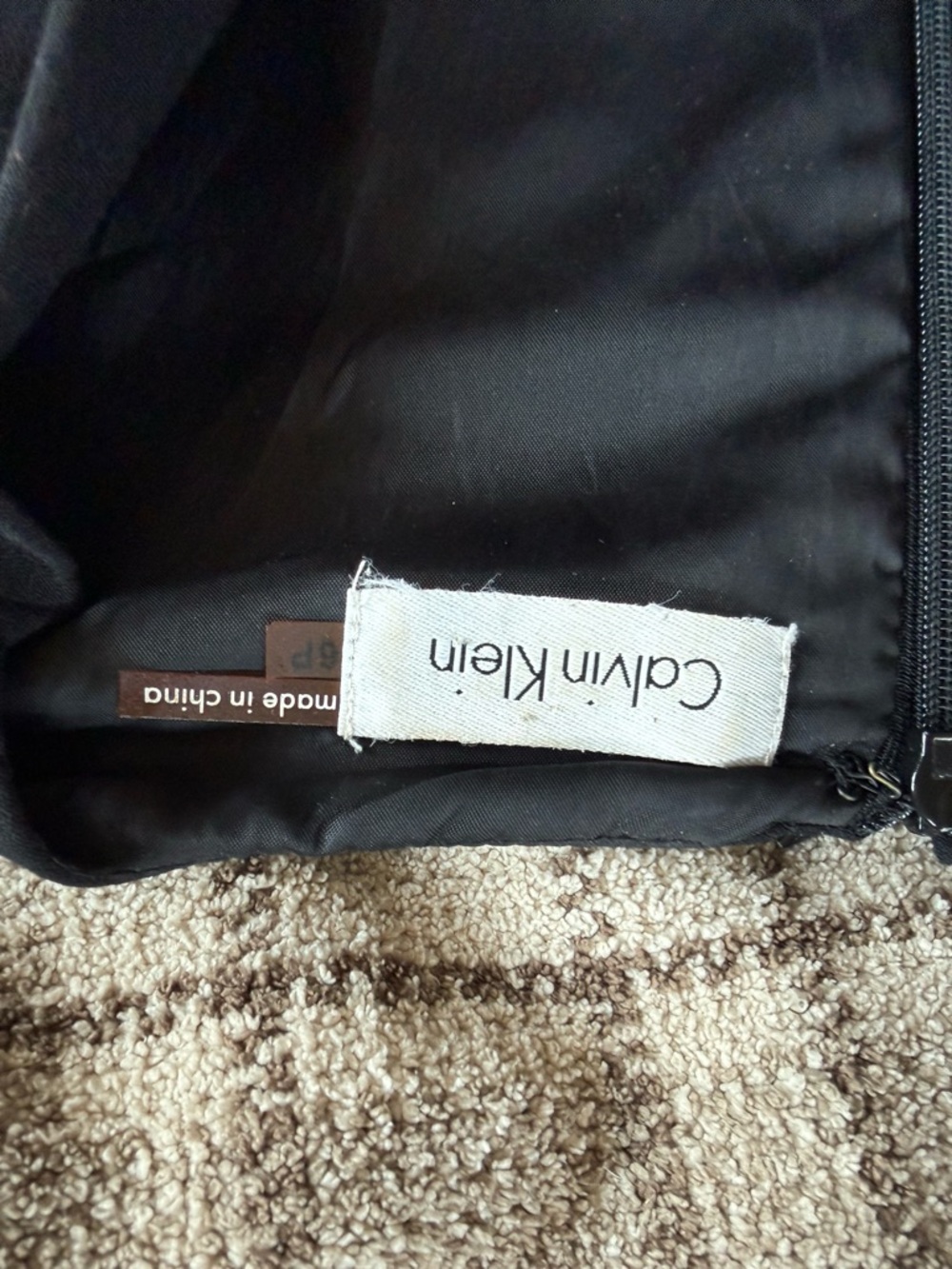 Calvin Klein Black Cap-Sleeve Belted Sheath Dress - Picture 6 of 6